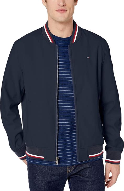 tommy hilfiger baseball jacket|tommy hilfiger lightweight bomber jacket.